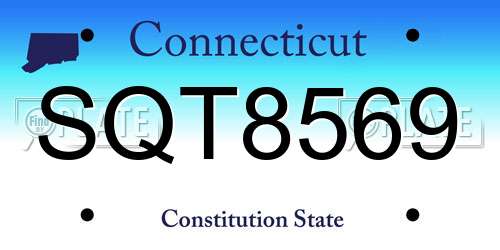 SQT8569 Connecticut License Plate