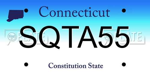 SQTA55 Connecticut License Plate