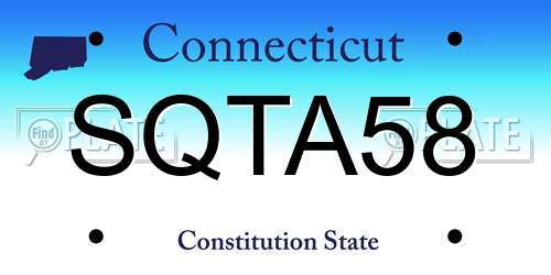 SQTA58 Connecticut License Plate
