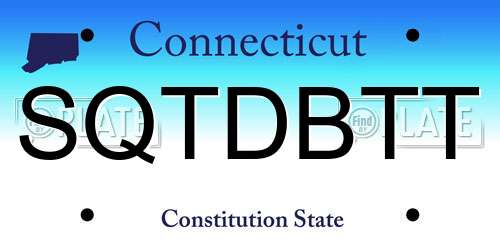 SQTDBTT Connecticut License Plate