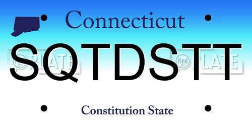 SQTDSTT Connecticut License Plate