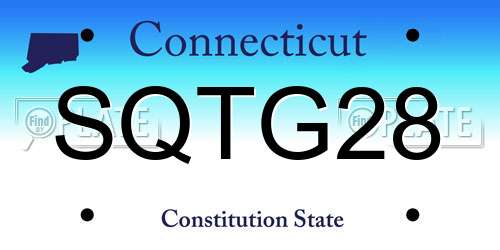 SQTG28 Connecticut License Plate