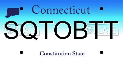 SQTOBTT Connecticut License Plate