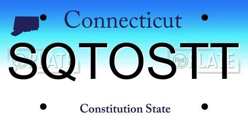 SQTOSTT Connecticut License Plate