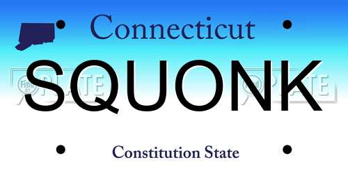 SQUONK Connecticut License Plate