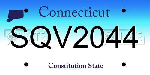 SQV2044 Connecticut License Plate