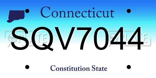 SQV7044 Connecticut License Plate