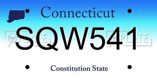 SQW541 Connecticut License Plate