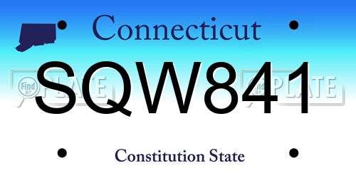 SQW841 Connecticut License Plate
