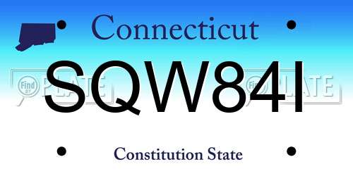 SQW84I Connecticut License Plate
