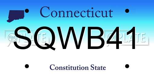 SQWB41 Connecticut License Plate