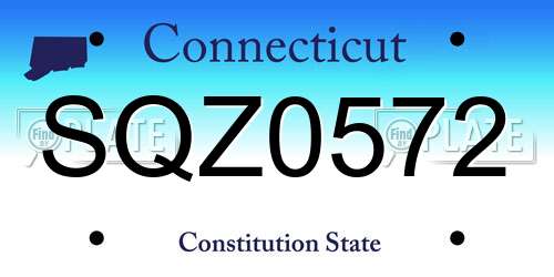 SQZ0572 Connecticut License Plate