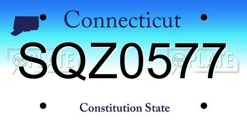 SQZ0577 Connecticut License Plate