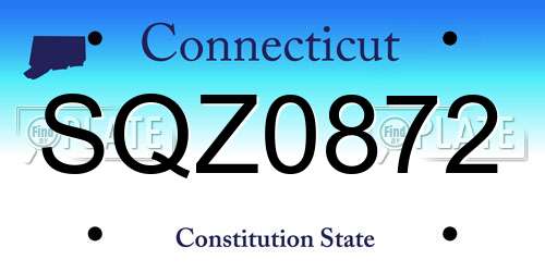 SQZ0872 Connecticut License Plate