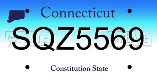 SQZ5569 Connecticut License Plate