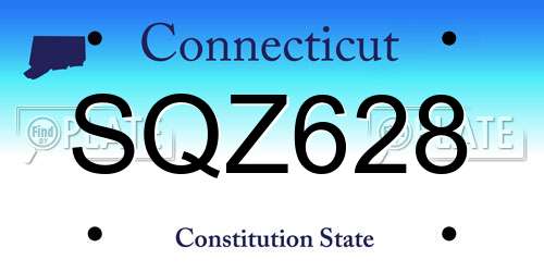 SQZ628 Connecticut License Plate
