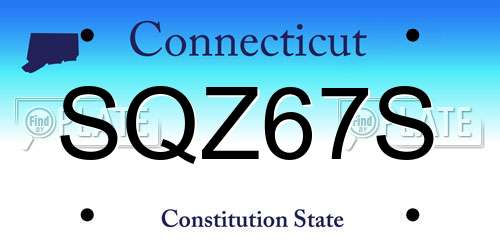SQZ67S Connecticut License Plate