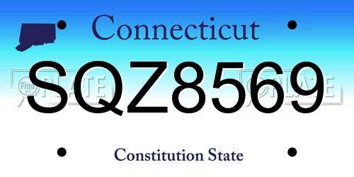 SQZ8569 Connecticut License Plate