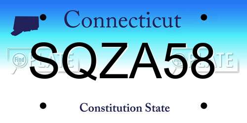 SQZA58 Connecticut License Plate