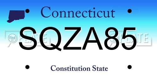 SQZA85 Connecticut License Plate