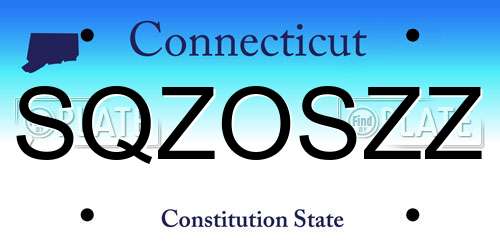 SQZOSZZ Connecticut License Plate