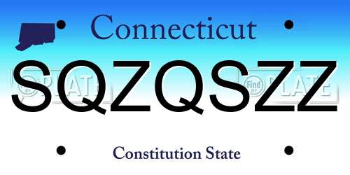 SQZQSZZ Connecticut License Plate