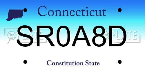 SR0A8D Connecticut License Plate