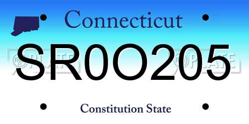 SR0O205 Connecticut License Plate