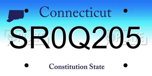 SR0Q205 Connecticut License Plate