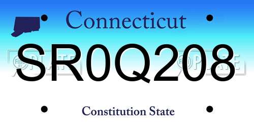 SR0Q208 Connecticut License Plate