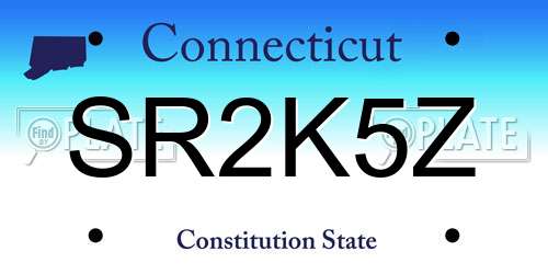 SR2K5Z Connecticut License Plate