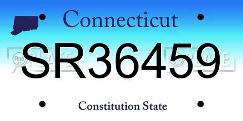 SR36459 Connecticut License Plate
