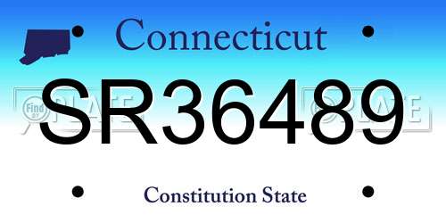 SR36489 Connecticut License Plate