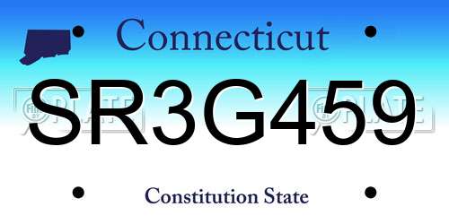 SR3G459 Connecticut License Plate