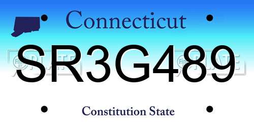 SR3G489 Connecticut License Plate