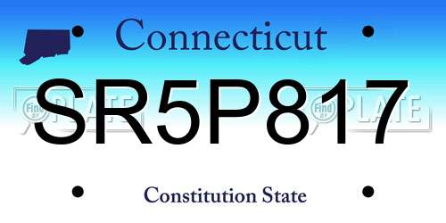 SR5P817 Connecticut License Plate