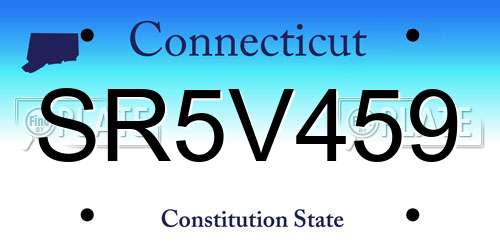 SR5V459 Connecticut License Plate