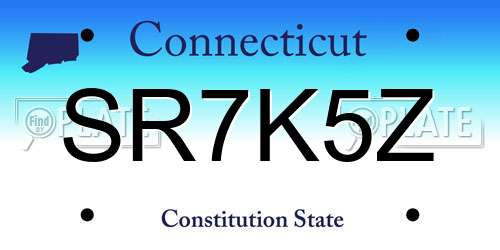 SR7K5Z Connecticut License Plate
