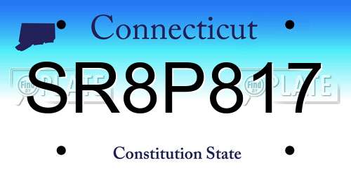 SR8P817 Connecticut License Plate