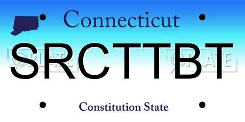 SRCTTBT Connecticut License Plate