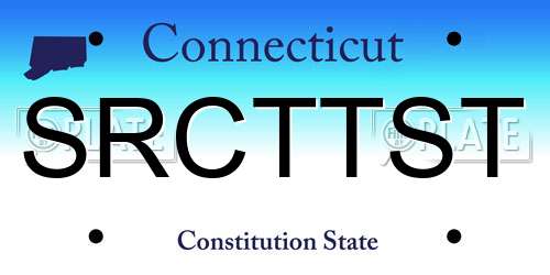 SRCTTST Connecticut License Plate