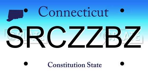 SRCZZBZ Connecticut License Plate