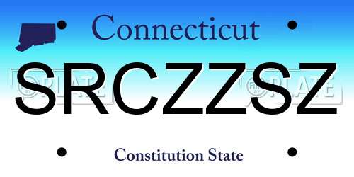 SRCZZSZ Connecticut License Plate