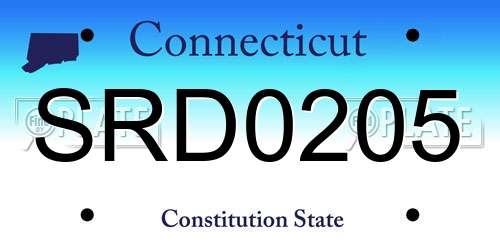 SRD0205 Connecticut License Plate