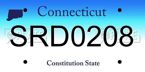 SRD0208 Connecticut License Plate