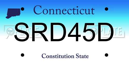 SRD45D Connecticut License Plate