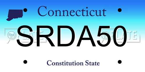SRDA50 Connecticut License Plate