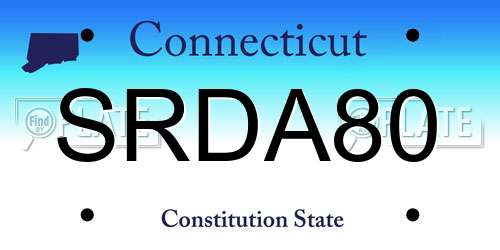 SRDA80 Connecticut License Plate