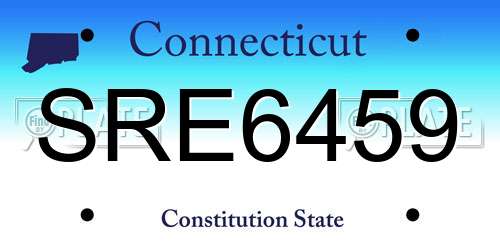 SRE6459 Connecticut License Plate