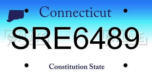 SRE6489 Connecticut License Plate